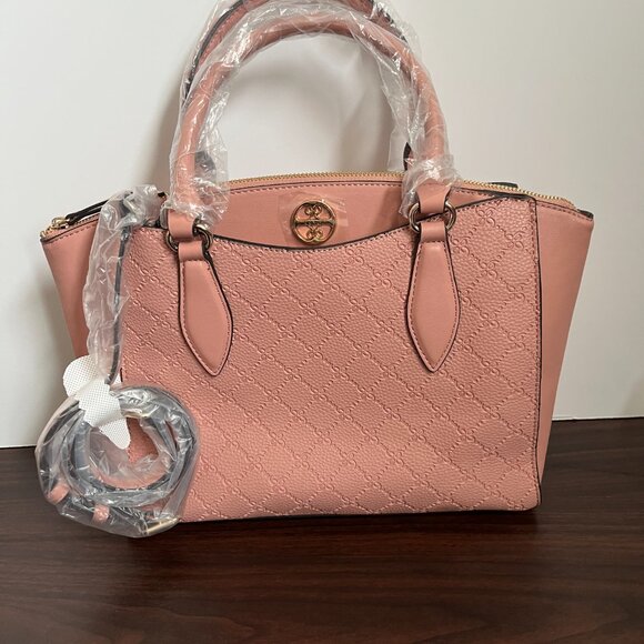 NINE WEST Women's Kyelle Jet Set Satchel, Pink Crossbody New - Picture 1 of 10